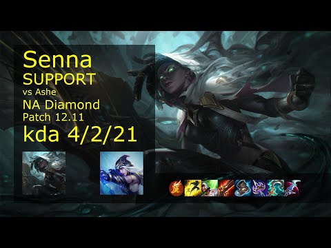 Senna Support vs Ashe - NA 4/2/21 Patch 12.11 Gameplay