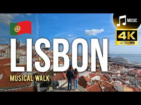 Lisbon Walking Tour 4K: 1 Hour City Walk (Portugal) | Slow Travel 4K POV Walk Portugal
