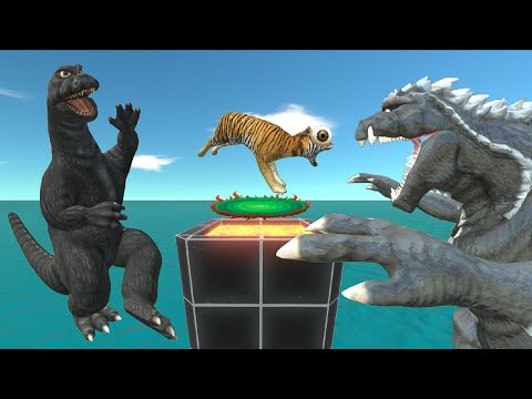 Jump Over Lava and Rescue Showa from Godzilla Ultima! - Animal Revolt Battle Simulator