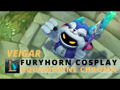 Furyhorn Cosplay Veigar Aquamarine Chroma - League Of Legends