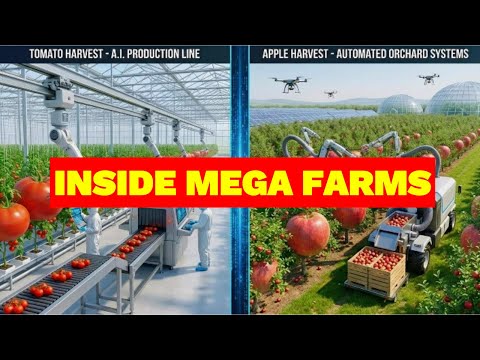 Inside Industrial Farming: Ultra-Modern Tomato and Apple Harvest at Massive Scale