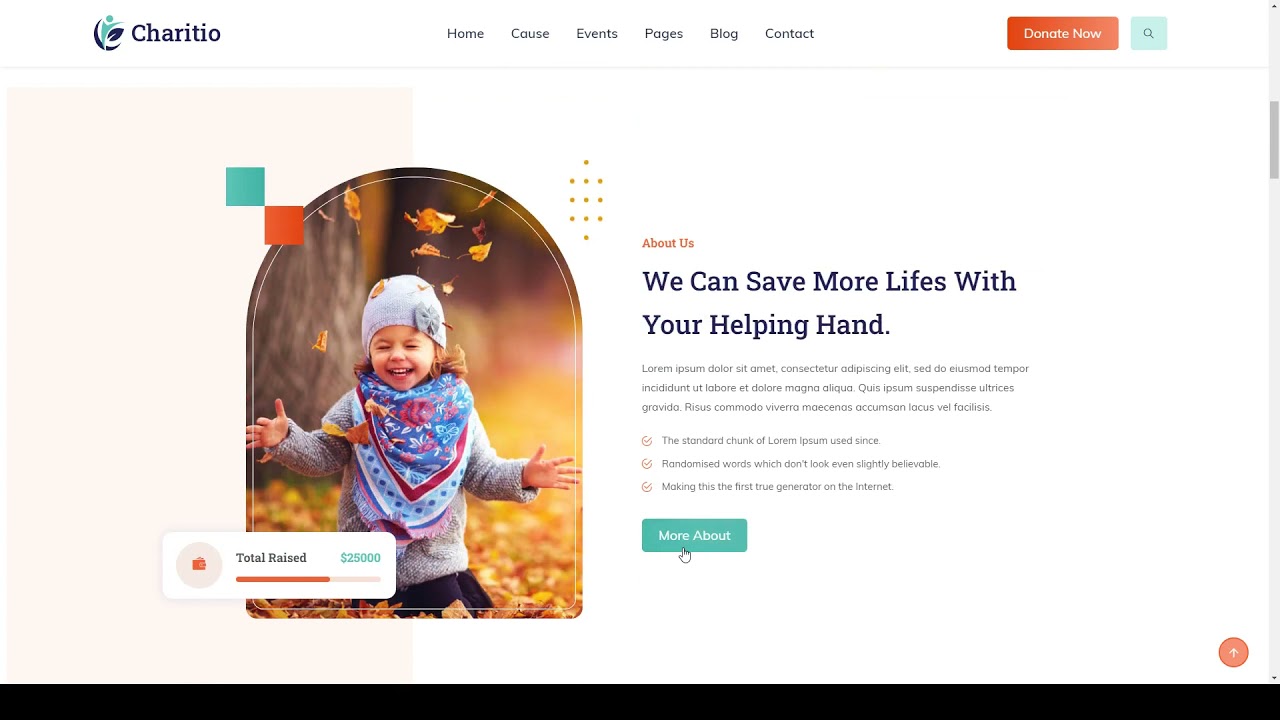 Charitio - Multipurpose Charity Nonprofit React Template charity foundation