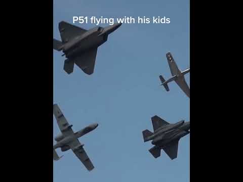 P-51 flying with his kids😍🇺🇸✈️ #aircraftcarrier #usaf #shortsvideos