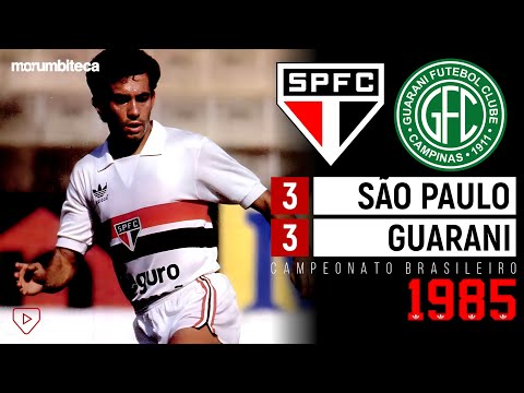 São Paulo 3x3 Guarani - 1985 - 14 NATIONAL TEAM PLAYERS ON THE FIELD AND THE START OF THE MENUDOS...
