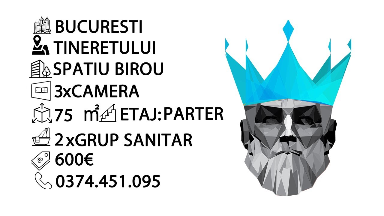 Tur video Tineretului | Spatiu de birouri | 3 Camere | 2 Bai 