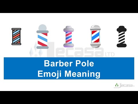 Part of a video titled Barber Pole Emoji 💈 Meaning | Learning Emojis - YouTube