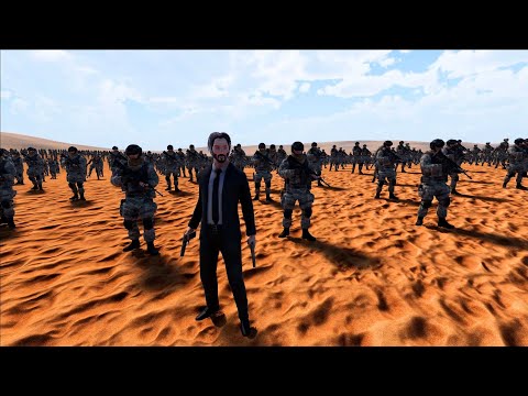 JOHN WICK LEADS 20,000 MODERN SOLDIERS VS 1,000,000 ZOMBIES | Ultimate Epic Battle Simulator 2 UEBS2