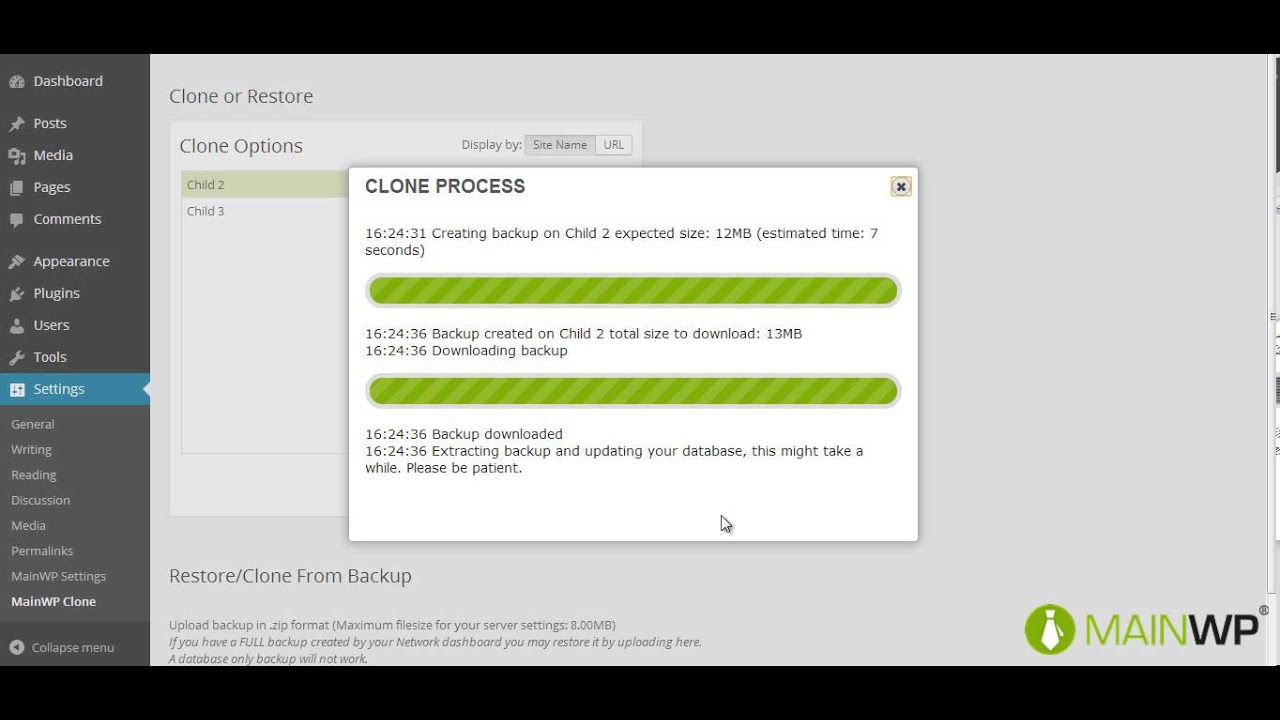 How to Clone a WordPress Website with MainWP