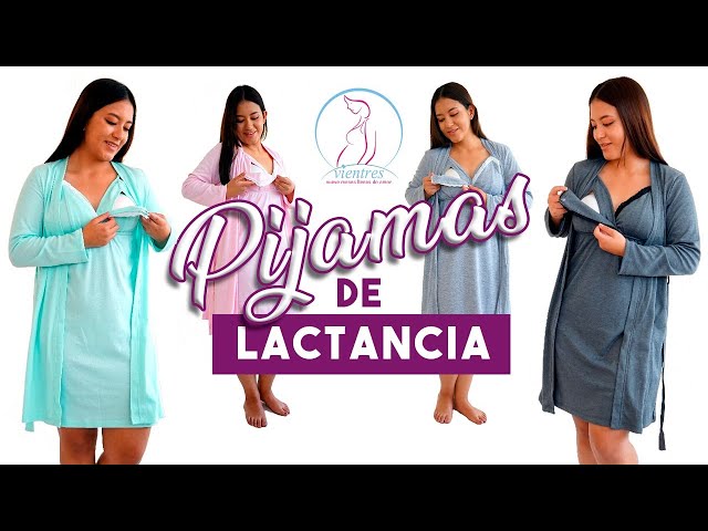 Vídeo relacionado con ENJOYNIGHT Camisón de manga corta para mujer, teñido anudado, camisón de lactancia, vestido de dormir para lactancia, Azul marino, Large