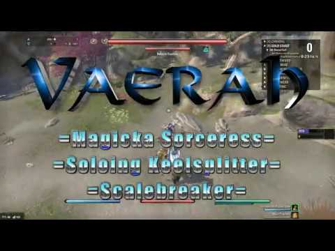 ESO - Scalebreaker - Magicka Sorceress soloes Keelsplitter world boss [Vaerah]
