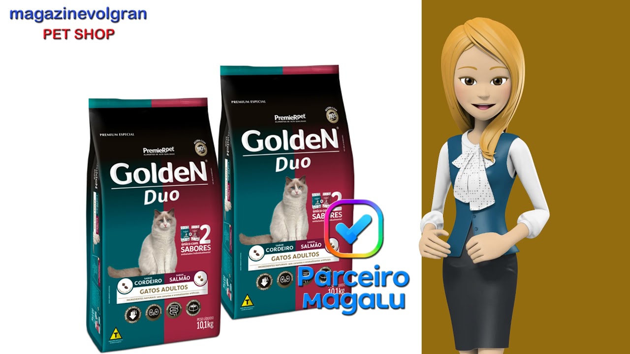 RAÇÃO Golden Gatos Adultos DUO Cordeiro e Salmão