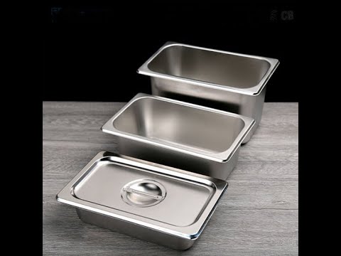 Silver stainless steel 1/2 200mm ss gn pan, for restaurant, ...