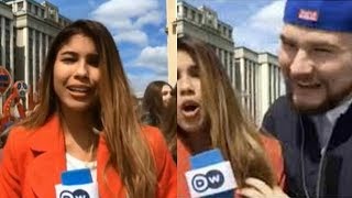 Reporter Cantik Dilecehkan saat Live Report Piala Dunia 2018, Reaksinya Mengejutkan