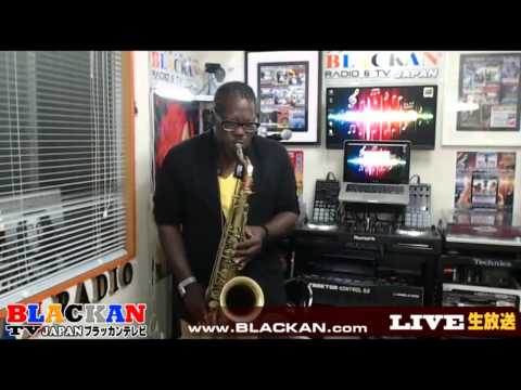 Saxophonist Ezra Brown doing a Freestyle at Blackan Radio Studio Japan