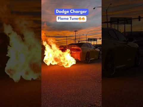 Dodge Charger Hellcat Sound With Fire Massive Exhaust🔥 #dodge #hellcat  #shorts
