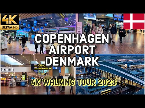 4K| Aeroporto Internacional de Copenhague 🇩🇰 Dinamarca| Passeio a pé 2023| Københavns Lufthavn Kastrup