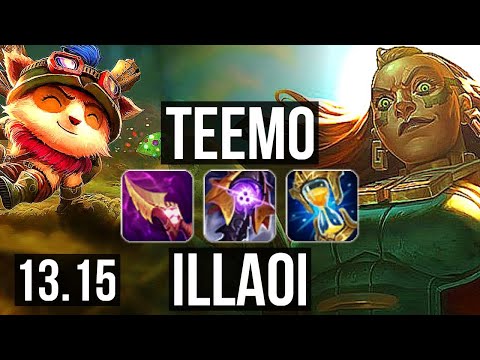 TEEMO vs ILLAOI (TOP) | Rank 2 Teemo, 2.8M mastery, 1600+ games, 6/2/4 | NA Grandmaster | 13.15