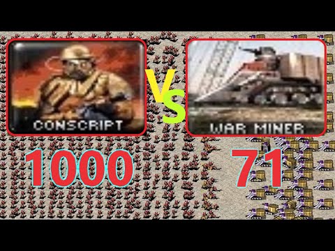 Conscripts vs War Miners - Same Cost - Red Alert 2