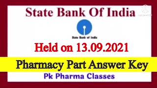 Sbi Pharmacist Exam Answer Key SBI Pharmacist Answer key SBIPharmacist Exam Paper@PK Pharma Classes