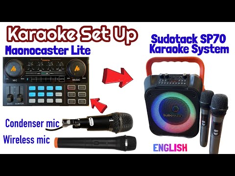 Maonocaster Lite to Sudotack SP-70 Karaoke Machine with Condenser and Wireless Dynamic mic