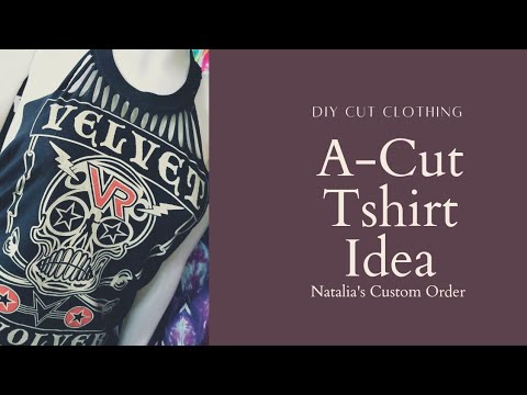 DIY Cut Clothing A-Cut Slashed Neck Swirl Cut Tshirt Idea