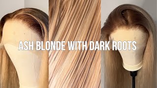 HOW TO DYE 613 HAIR TO ASH BLONDE WITH DARK ROOTS LACE WIG TUTORIAL | ft Tuneful Hair