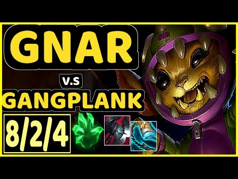 GNAR vs GANGPLANK - 8/2/4 KDA TOP GAMEPLAY - KR Ranked MASTER