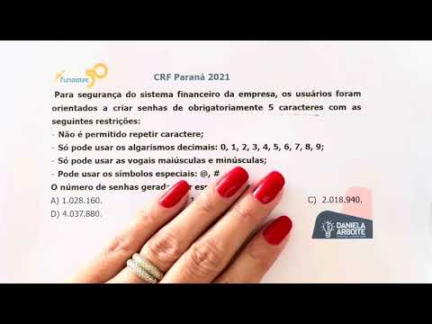 FUNDATEC - Análise combinatória - CRF Paraná 2021