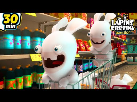 Supermarché Crétin ! | Les Lapins Crétins Invasion🐰 | Nouvelle compilation 30 Min