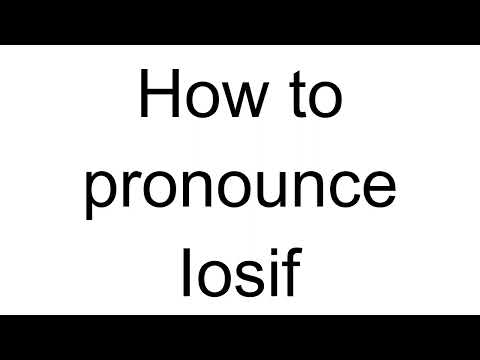 How to Pronounce Iosif (Romanian)