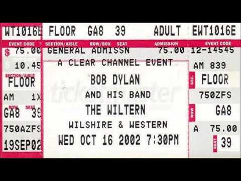 Bob Dylan 2002 US Fall Tour - Wiltern Theatre Los Angeles, CA USA 16th October 2002