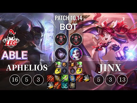 LEG Able Aphelios vs Jinx Bot - KR Patch 10.14