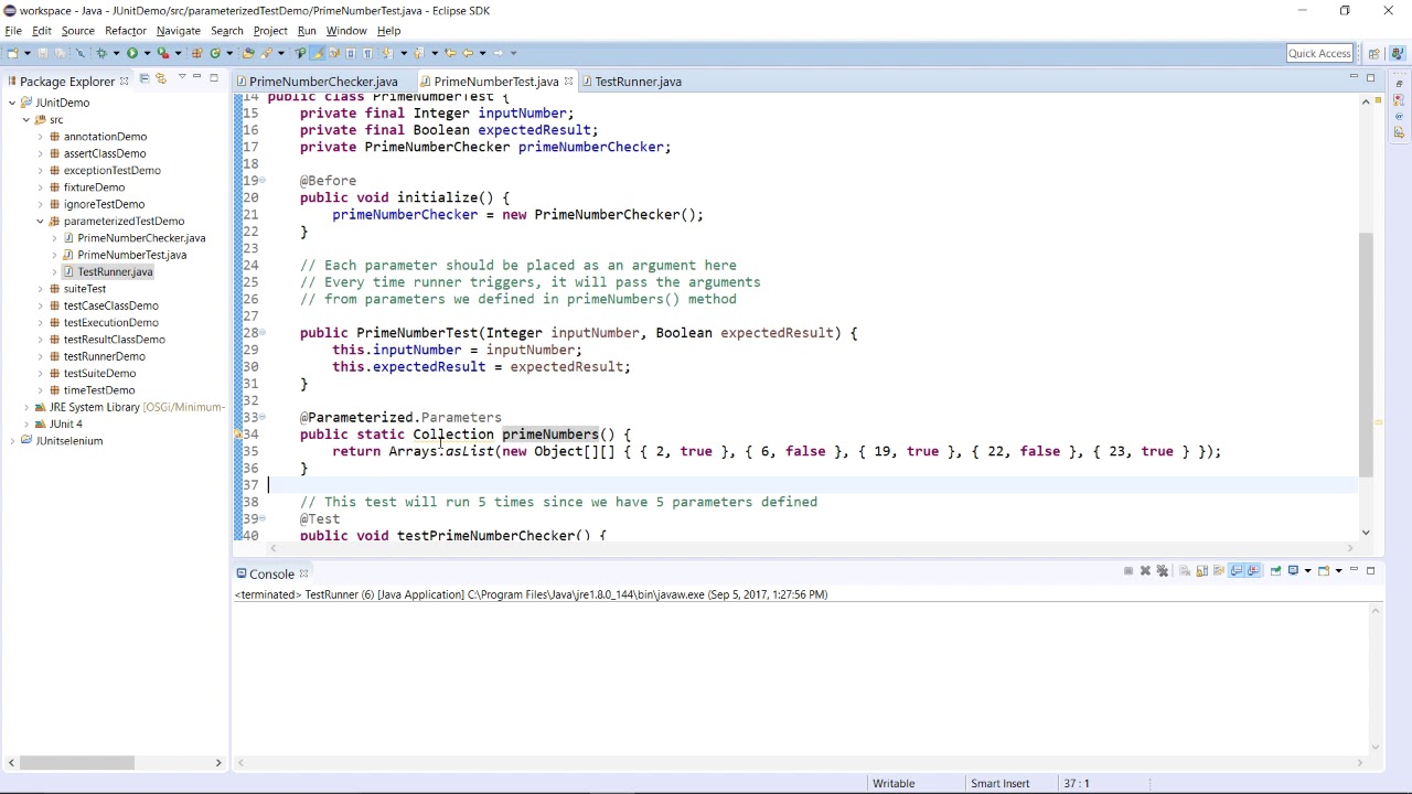 JUnit -  Parameterized Test