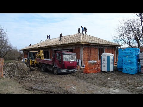 Društveni dom udruga Voćin – Radovi na krovištu 16.2.2021. video