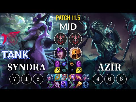TLN Tank Syndra vs Azir Mid - KR Patch 11.5
