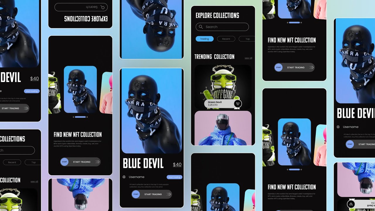 How to Design NFT Mobile app UI Design in Figma | figma tutorial | #figma