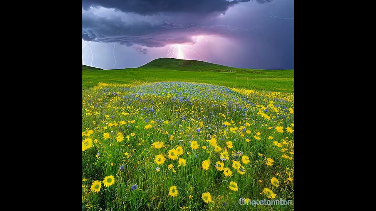 Stable Diffusion 2.1 - Attention shifting - landscape with thunderstorm