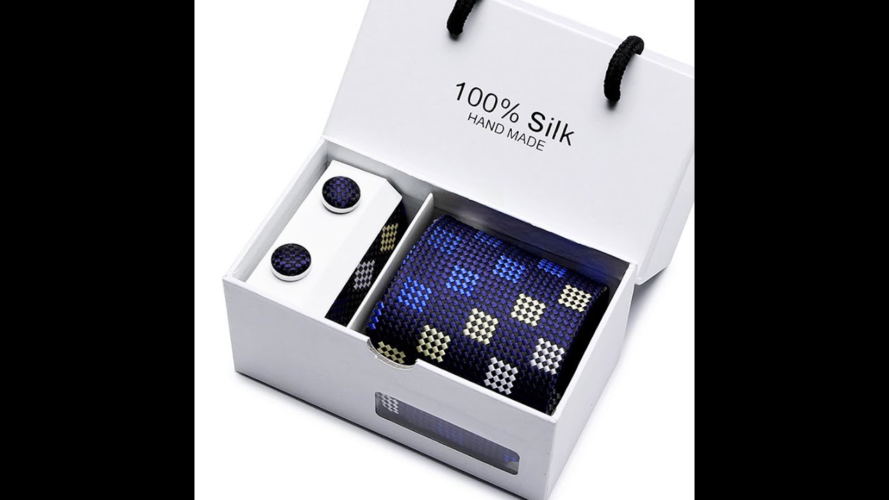 Men's High-Density Polyester Silk Fabrics Neck Tie 3 Item Gift Box Tie Fashion Accessories