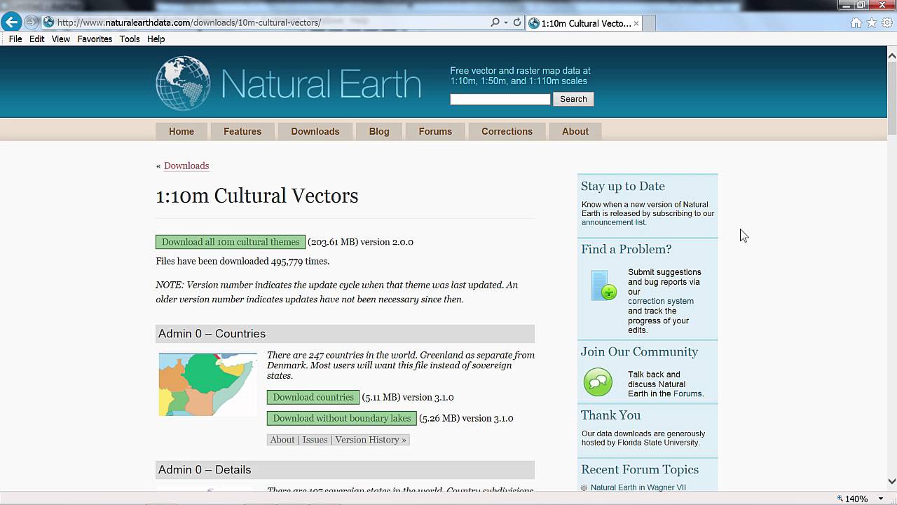 Download Natural Earth Data and Preview in ArcMap