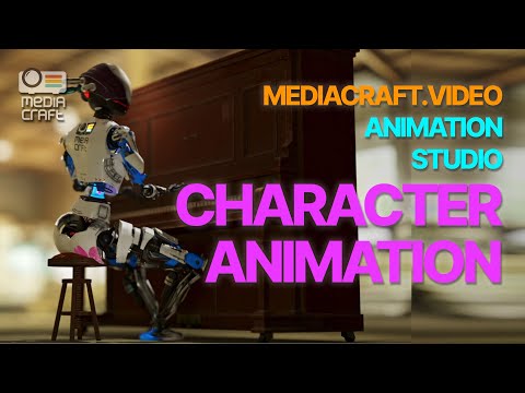 MediaCraft: FEMALE ROBOT PLAYING PIANO ANIMATION SEQUENCE