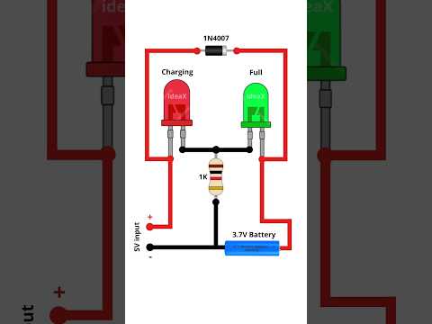 Make a 3.7V Battery Charger with LED Indicator! 🔋💡 #electronics #diy #ideax