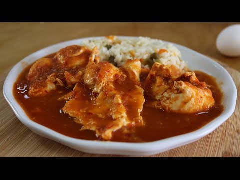 Como hacer huevos en salsa roja, muy fácil de hacer y con resultado delicioso 🥚😋🌶