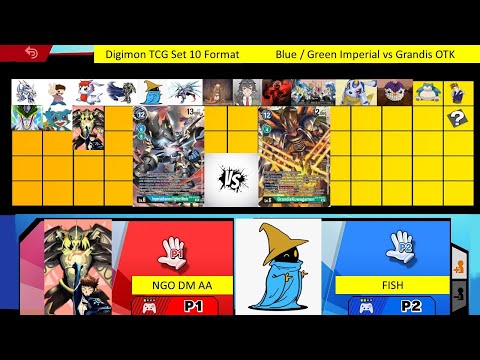 Digimon TCG | RETIRED NGO DM AA vs Fish - Round 3 BT10 | Blue / Green Imperialdramon vs Grandis OTK