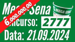???? MEGA-SENA de hoje, Mega-Sena de 21/09, Resultado MEGA-SENA,