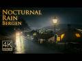 Nocturnal Rain In Bergen 4k Ambient Night Walk Binaural City Sounds For Relaxation