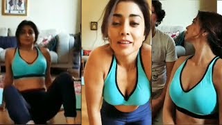 Actress Shriya Saran Doing Yoga Workout  Shriya Sa
