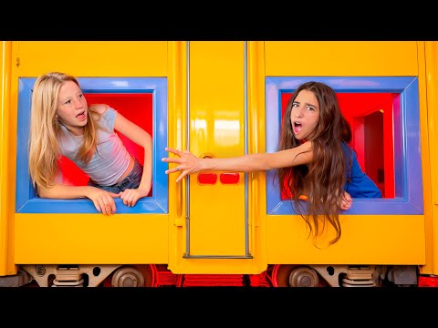 Nastya and Evelyn playing Hide and Seek at the amusement park