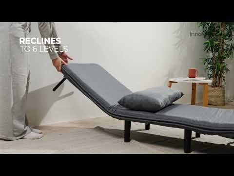 InnovaGoods 4-in-1 wandelbarer Schlafsessel Softfa in Grau/Schwarz - Second Medium