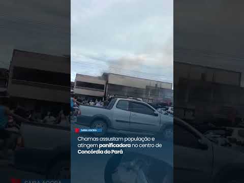 Chamas assustam população e atingem panificadora no centro de Concórdia do Pará.