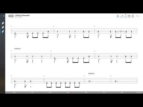 Garbage - I Think I'm Paranoid (BASS TAB PLAY ALONG)